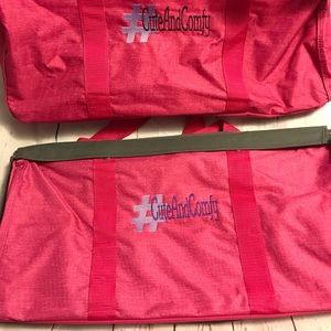 Thirty-One -Large Utility Tote - Pink Crosshatch